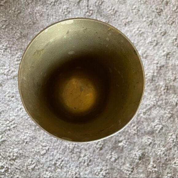 Vintage Brass Goblet with Floral Etchings - Picture 5 of 10